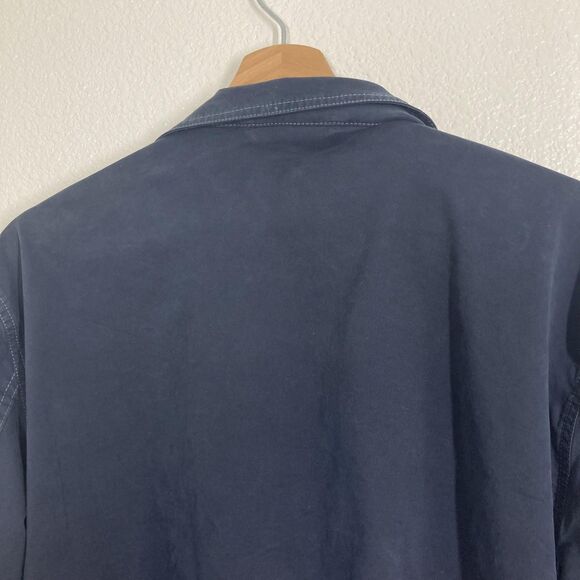 Robert Talbott Jacket Mens Medium Navy Blue Bullit II Moto Bomber Cotton - Picture 13 of 16